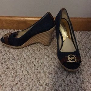 Michael Kors Navy Espadrille Wedges